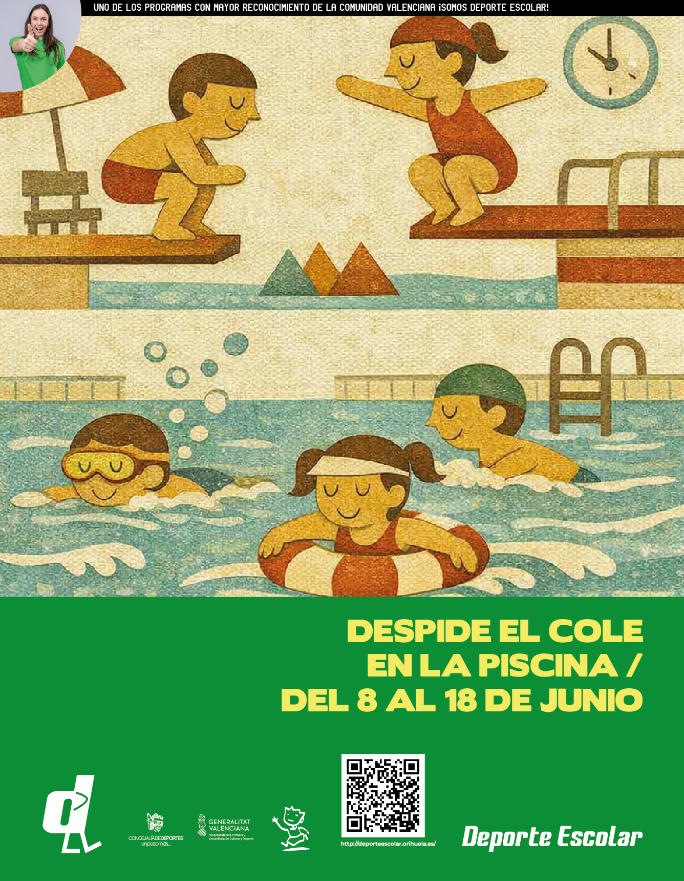 Cartel Despide el cole en la piscina