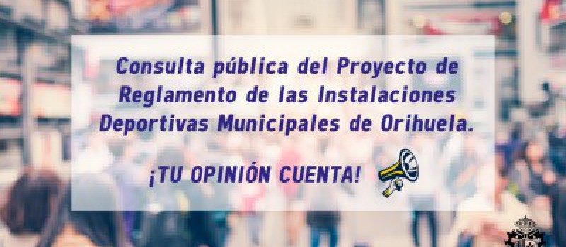 Imagen Consulta pública del Proyecto de Reglamento de las Instalaciones Deportivas Municipales de Orihuela