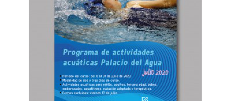 Imagen Nuevo programa de actividades acuáticas Palacio del Agua julio 2020